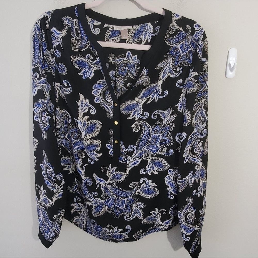 ROZ & Ali paisley long sleeve top size small